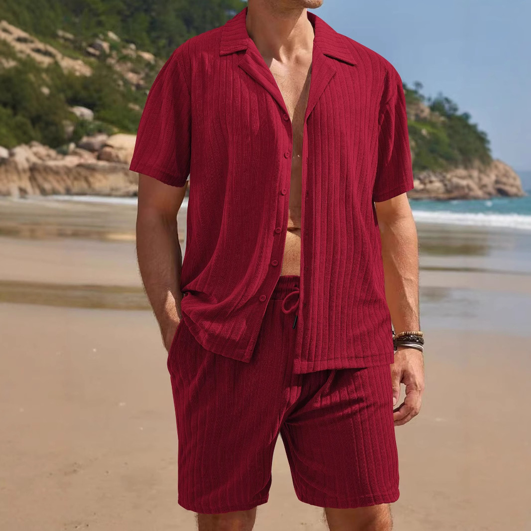 Ensemble short de plage décontracté pour homme - Vêtement d'intérieur style resort NDF-00021