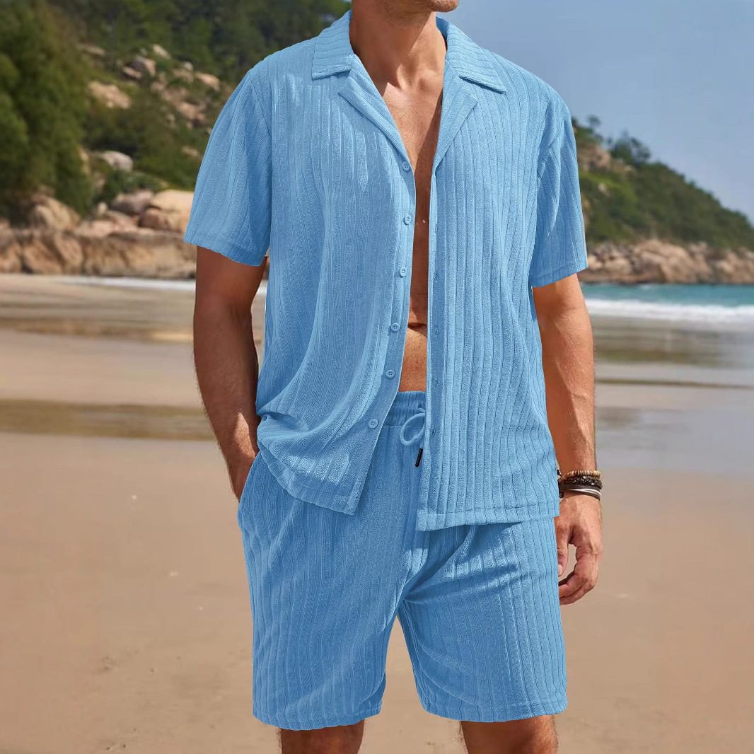 Ensemble short de plage décontracté pour homme - Vêtement d'intérieur style resort NDF-00021