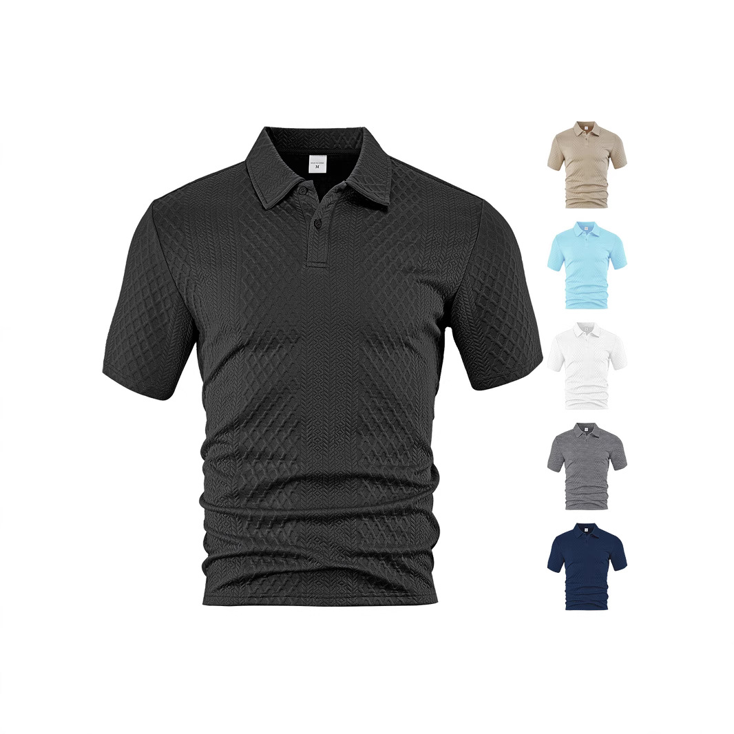 Lightweight Summer Men's Polo Shirt Breathable Jacquard NDF-00009