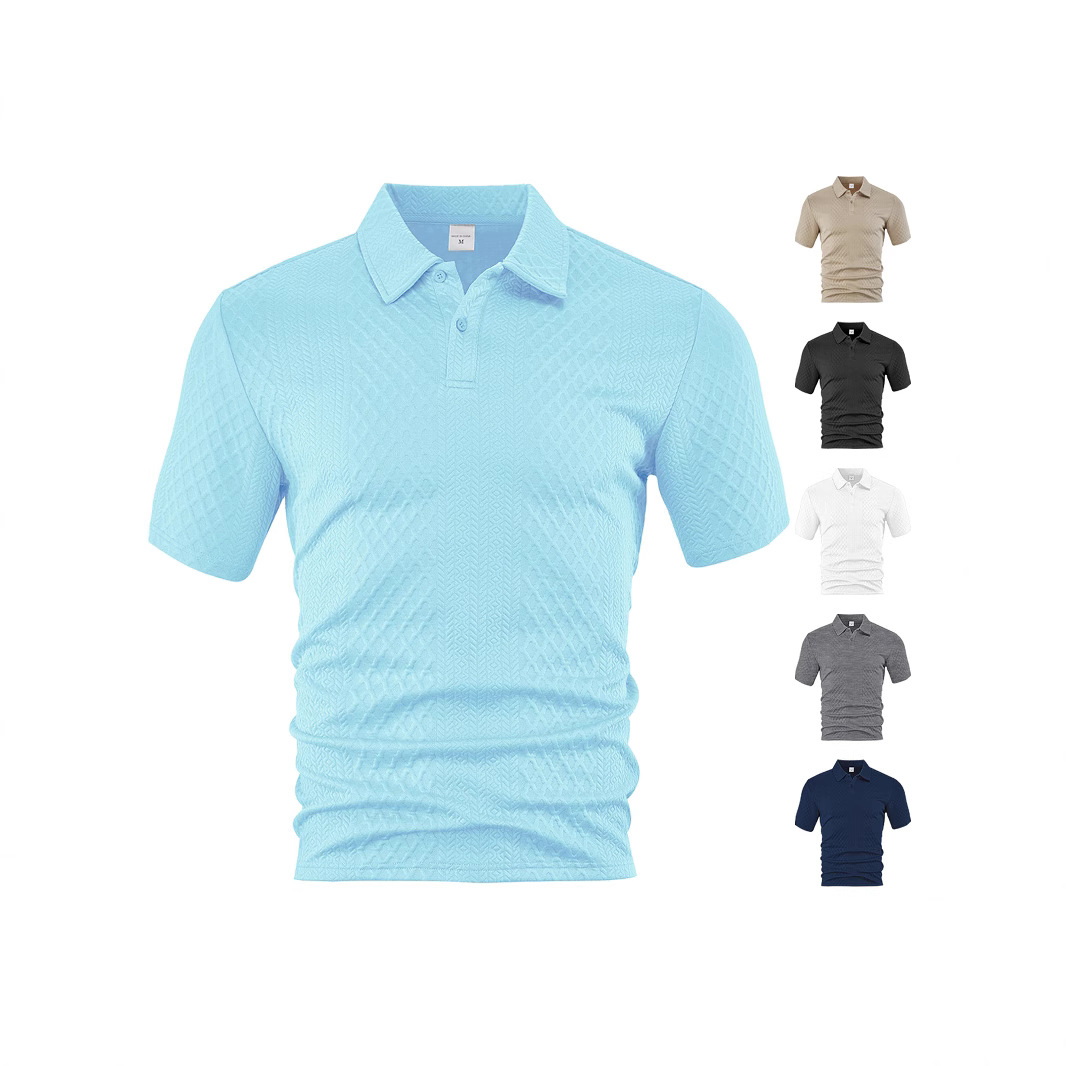Lightweight Summer Men's Polo Shirt Breathable Jacquard NDF-00009