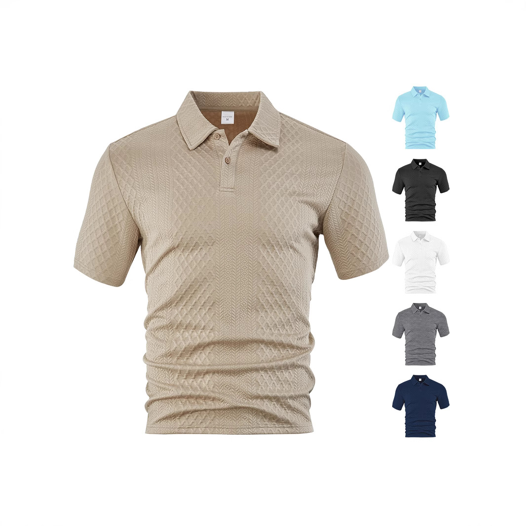Lightweight Summer Men's Polo Shirt Breathable Jacquard NDF-00009