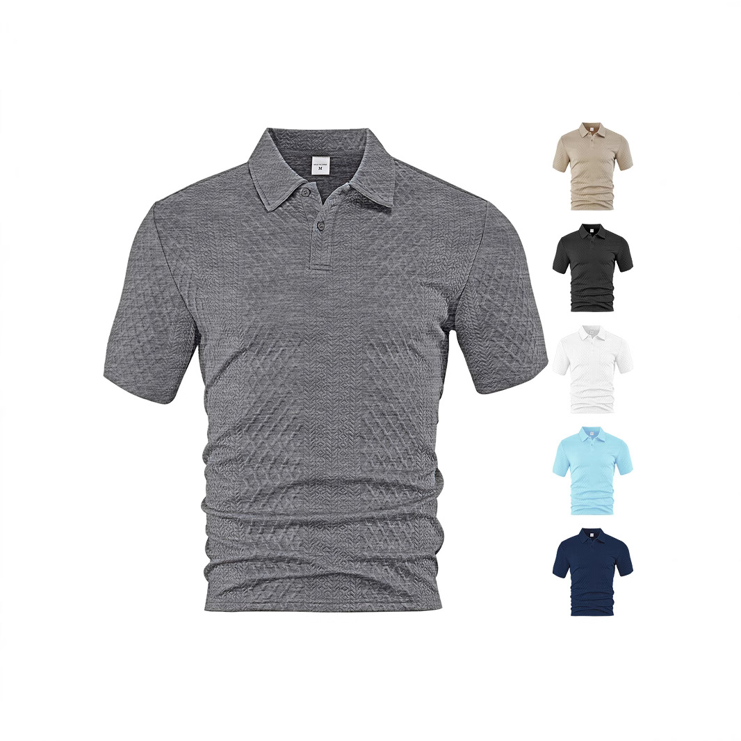 Lightweight Summer Men's Polo Shirt Breathable Jacquard NDF-00009