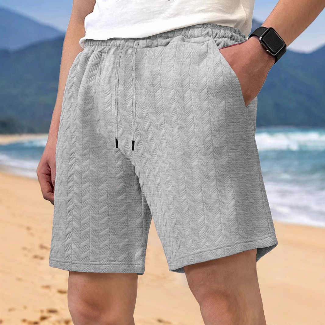 Men's Linen Drawstring Shorts Summer Casual Beach Pants NDF-00005