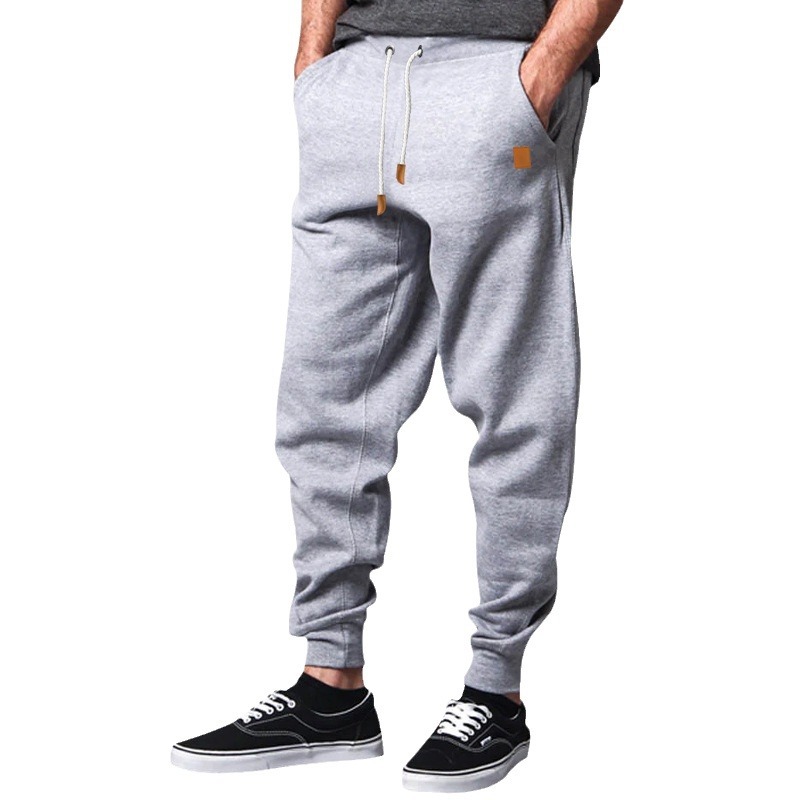 Casual Pants Men's Spring Autumn Solid Color Joggers Drawstring Ankle NDF-00004