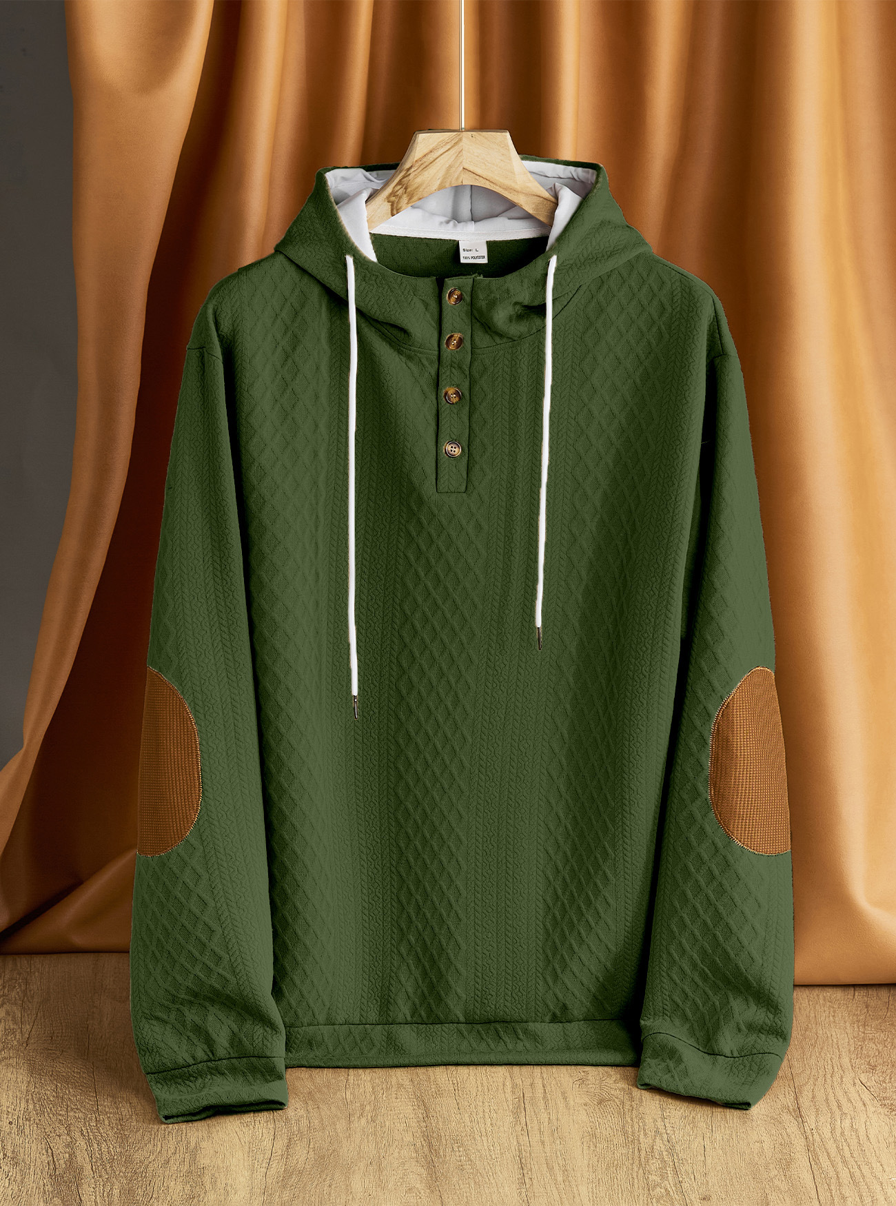 Men's Casual Embroidered Hoodie Pullover Sweater Fleece Thickened Winter NDF-00005