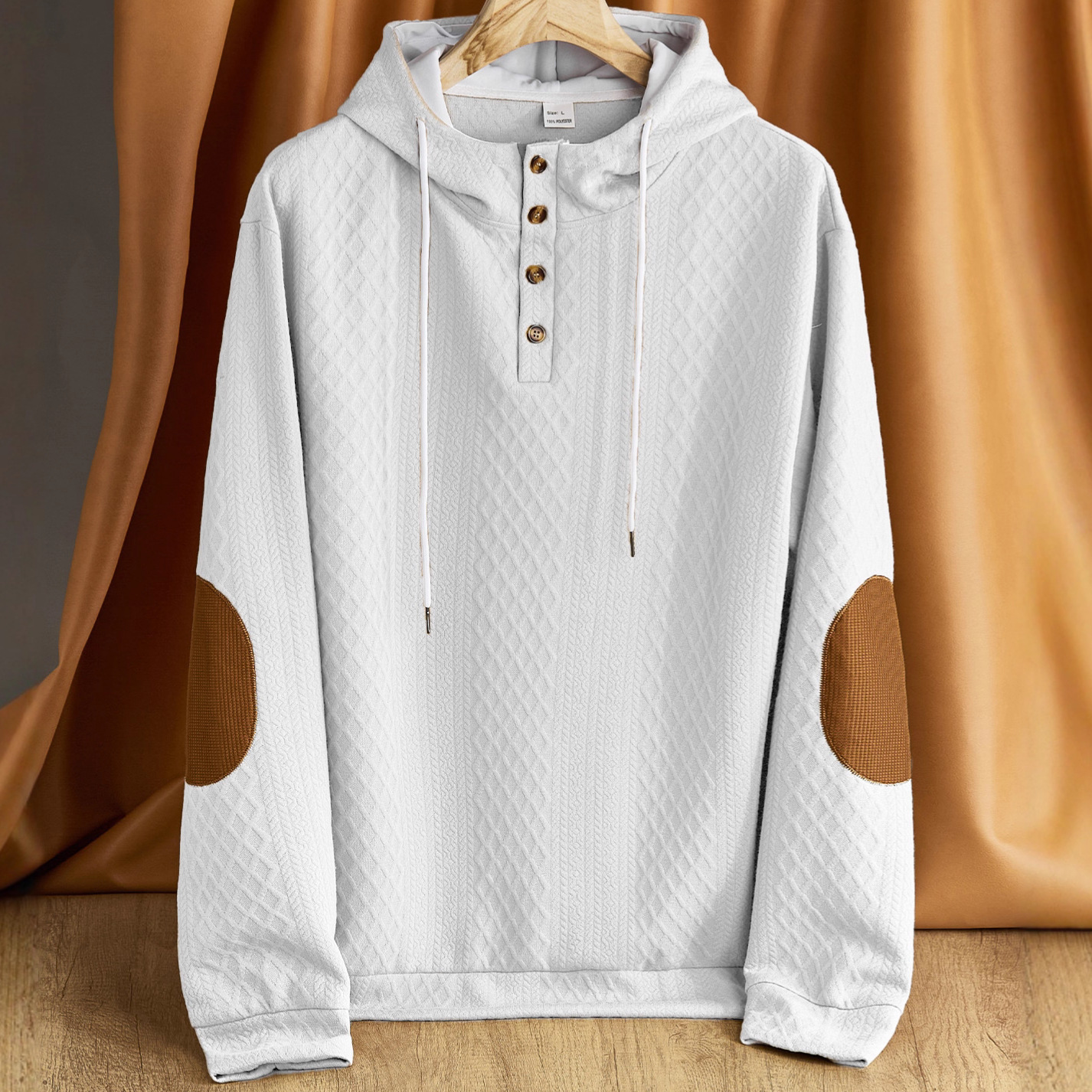 Men's Casual Embroidered Hoodie Pullover Sweater Fleece Thickened Winter NDF-00005