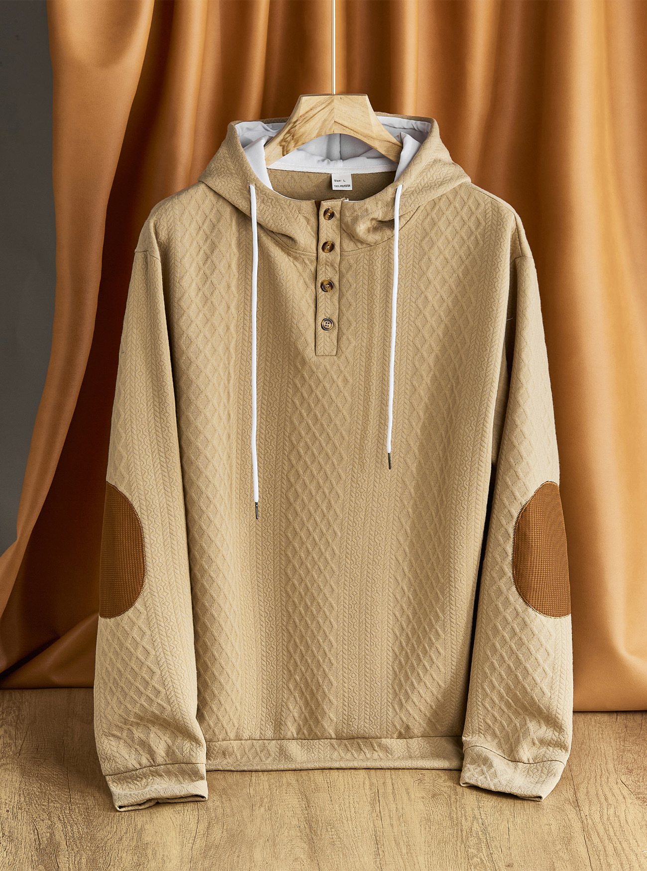 Men's Casual Embroidered Hoodie Pullover Sweater Fleece Thickened Winter NDF-00005