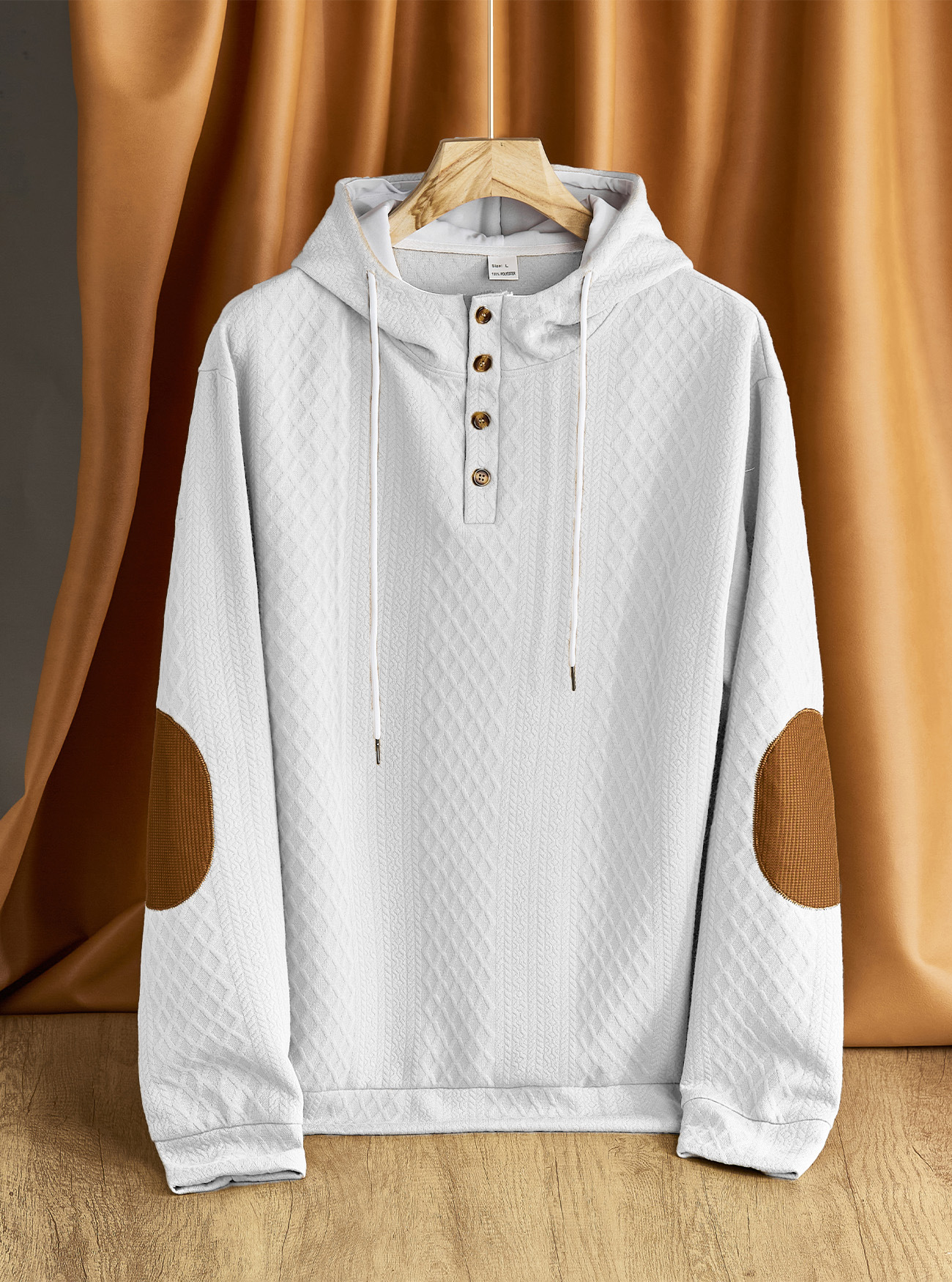 Men's Casual Embroidered Hoodie Pullover Sweater Fleece Thickened Winter NDF-00005