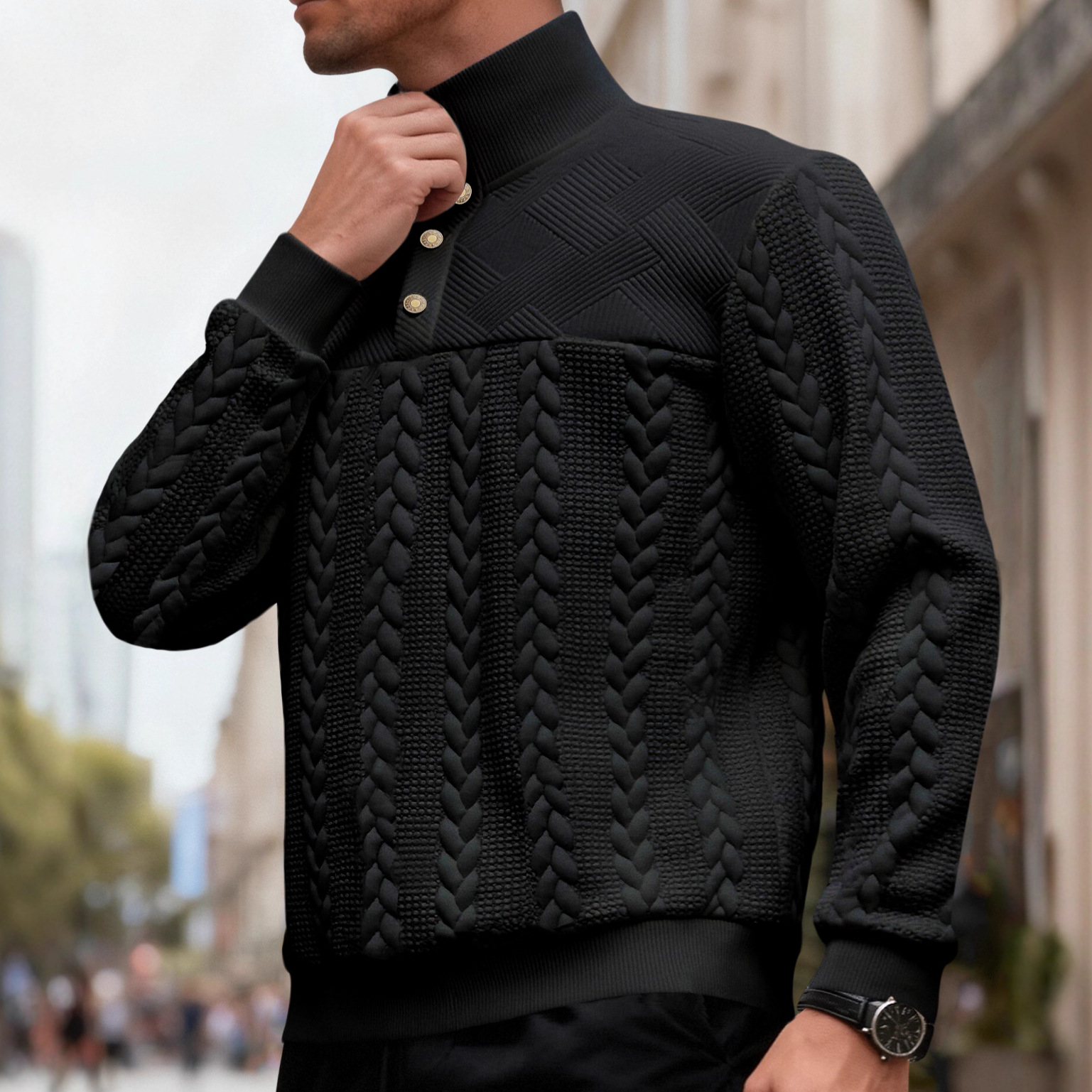 Knit Pullover Sweatshirt Long Sleeve Fall Top NDF-00007