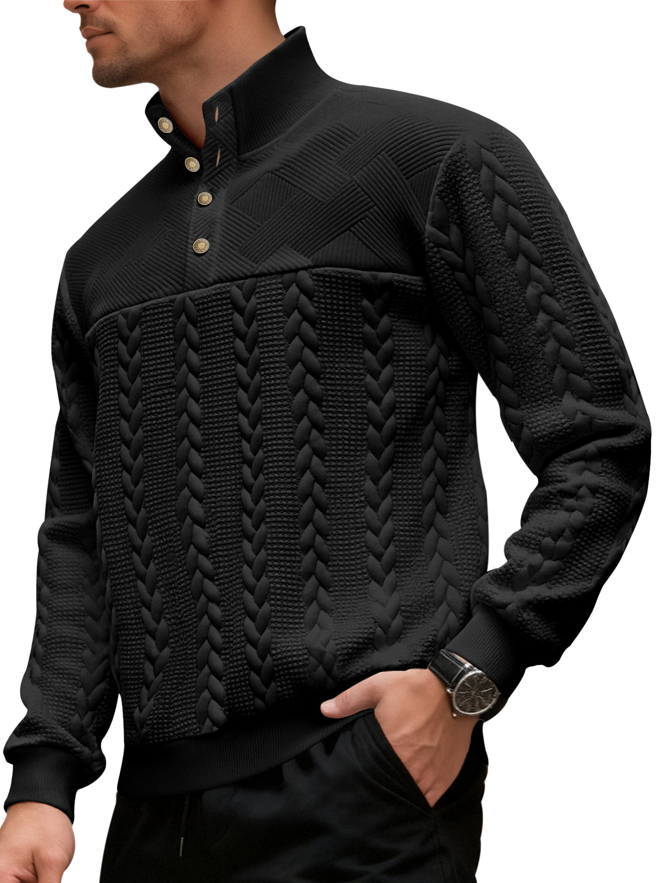 Knit Pullover Sweatshirt Long Sleeve Fall Top NDF-00007