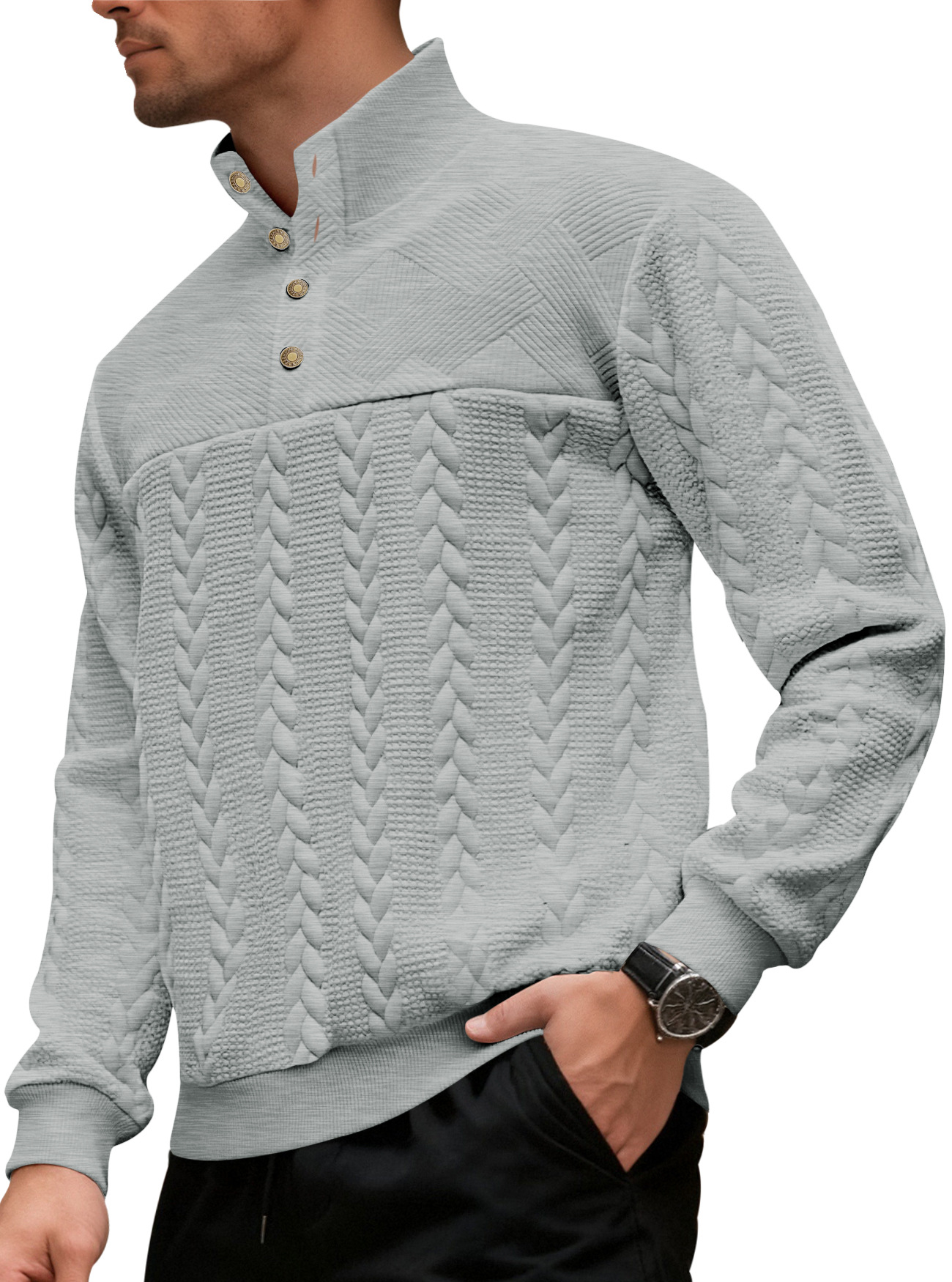 Knit Pullover Sweatshirt Long Sleeve Fall Top NDF-00007