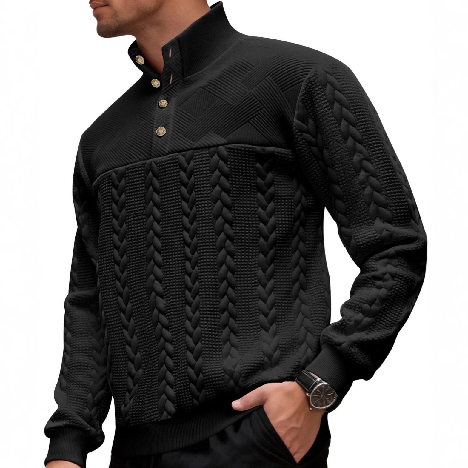 Knit Pullover Sweatshirt Long Sleeve Fall Top NDF-00007