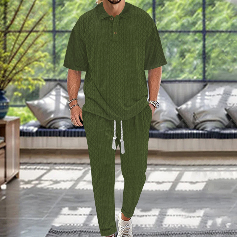 Heavyweight Jacquard Knit Men's Lounge Set - Spring/Summer NDF-00036
