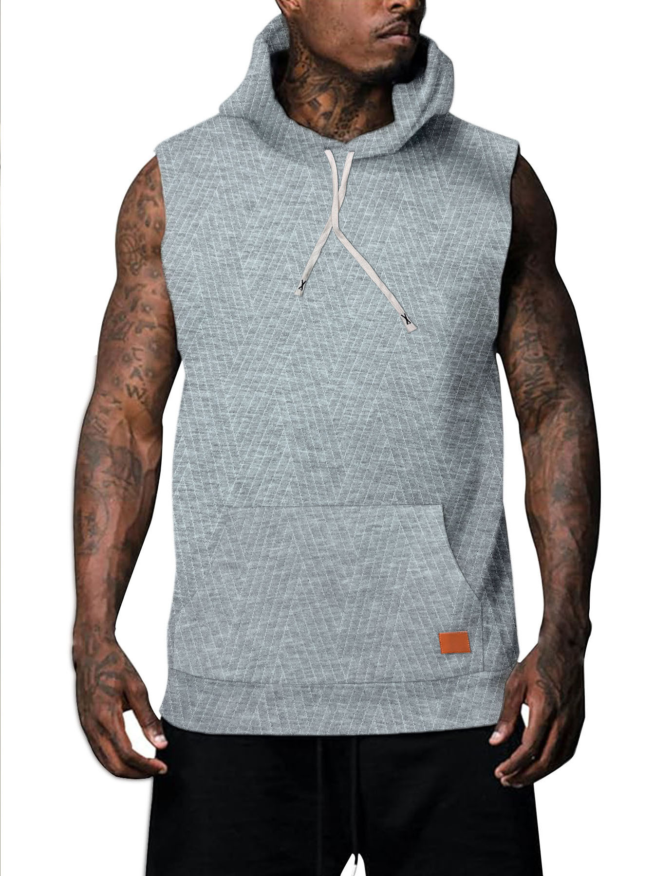 Men's Sleeveless Hoodie Tank Top Casual Hip Hop Gym Loose Fit NDF-00010