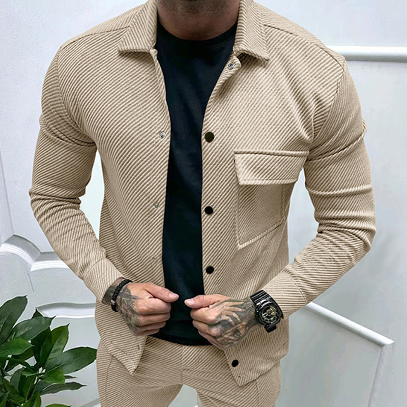 Heavyweight Twill Long Sleeve Shirt Slim Fit Casual Jacket NDF-00008