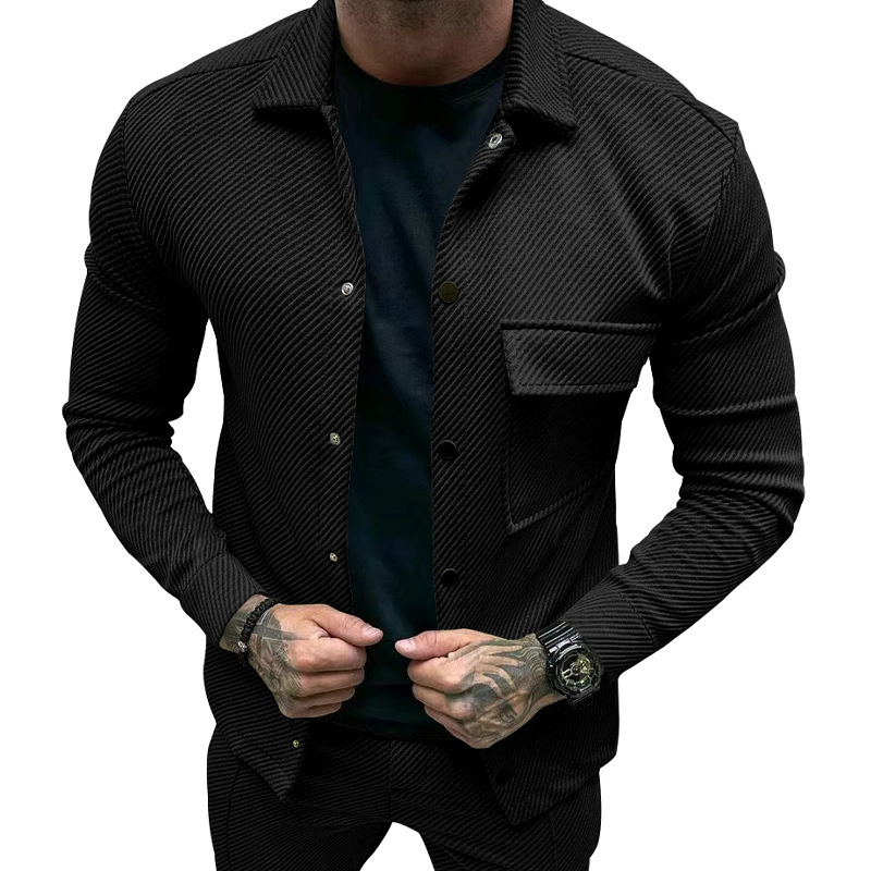 Heavyweight Twill Long Sleeve Shirt Slim Fit Casual Jacket NDF-00008