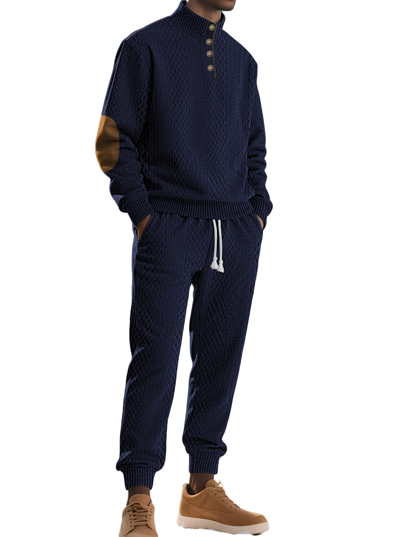 Men's Jacquard Tracksuit Set - Casual Athletic Business Custom NDF-00042