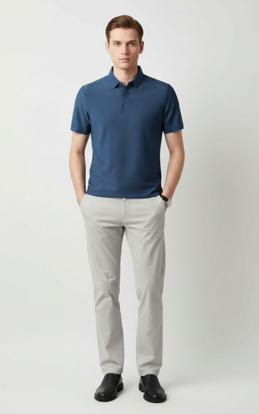 Ice Silk Polo Shirt Men's Summer Solid Color Breathable NDF-00015