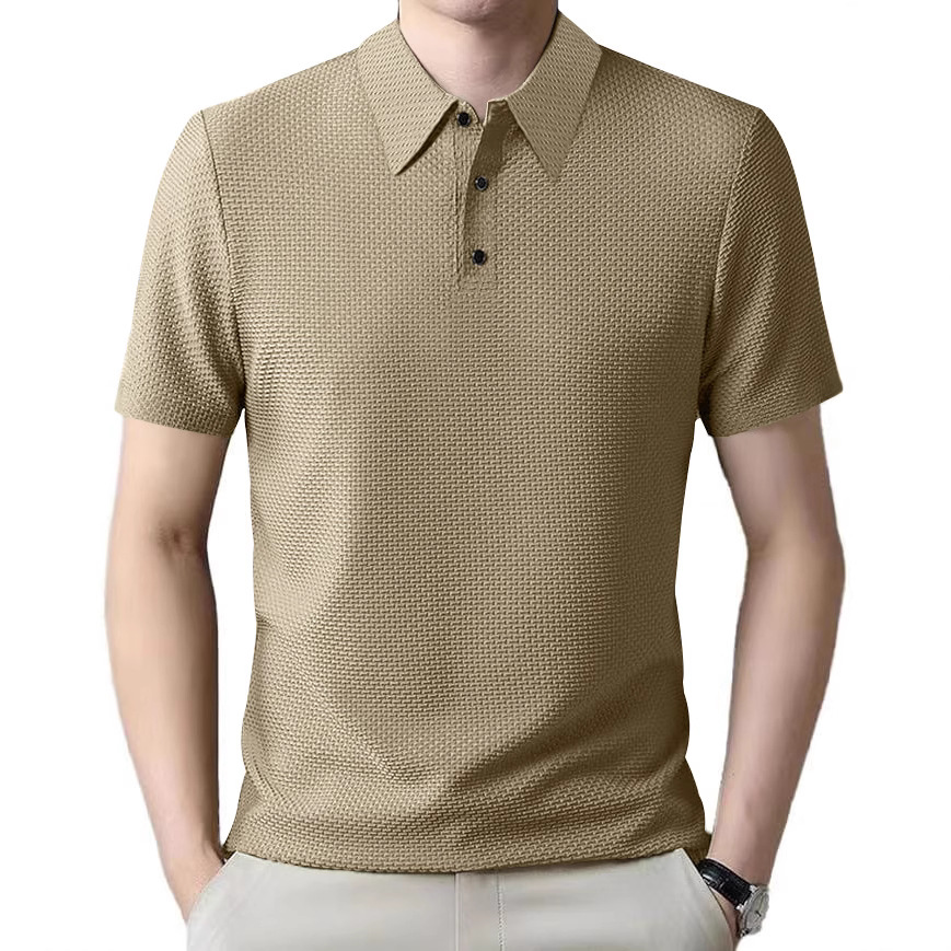 Ice Silk Polo Shirt Men's Summer Solid Color Breathable NDF-00015