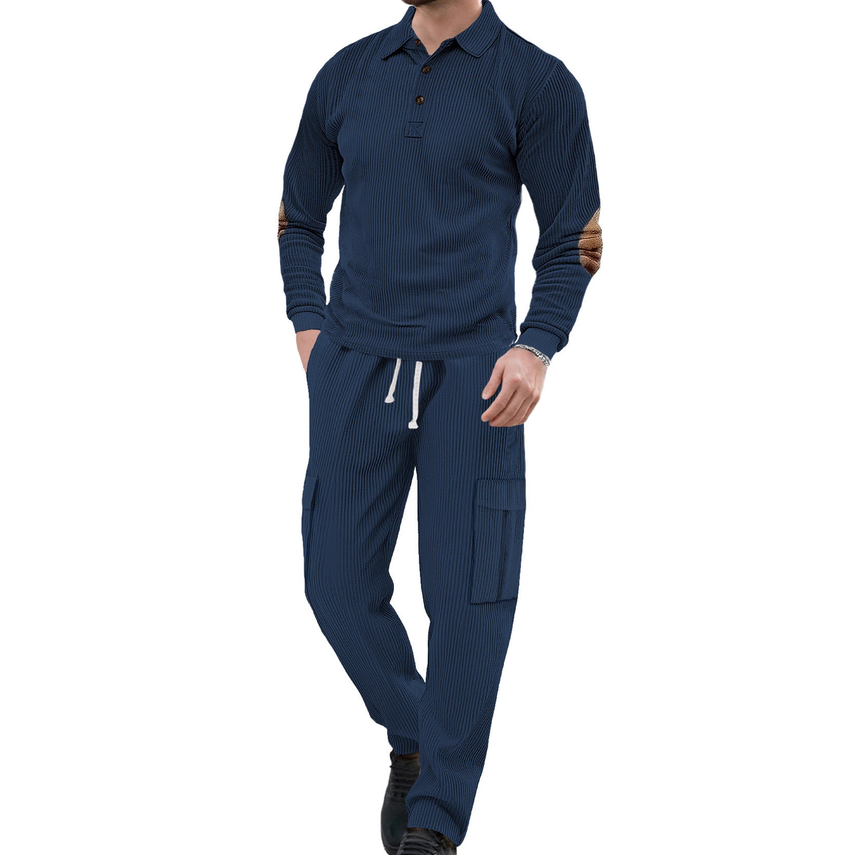 Casual Men's Tracksuit Long Sleeve Printed Two Piece Set NDF-00043