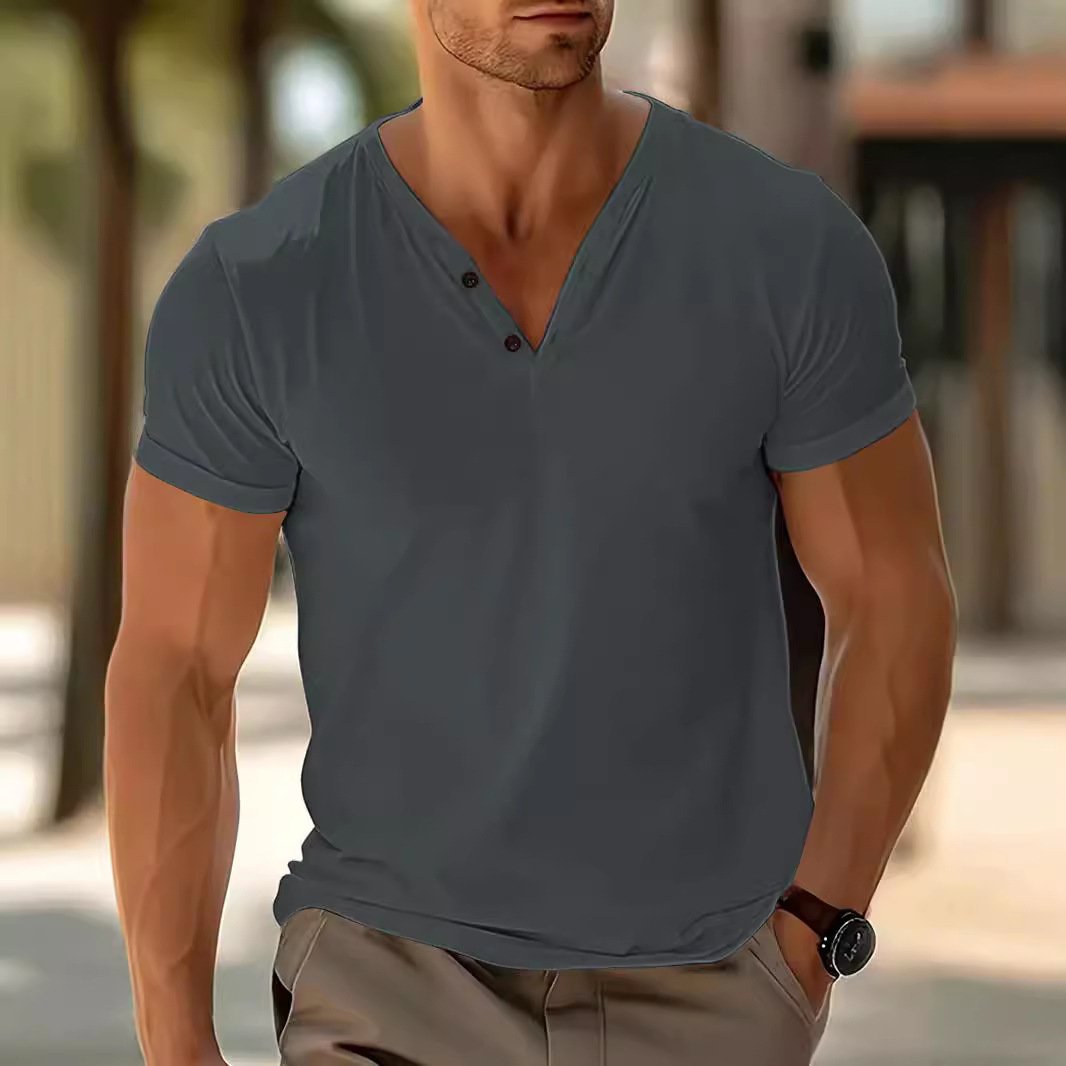 Men's V-Neck Athletic T-Shirt Breathable Quick-Dry NDF-00017
