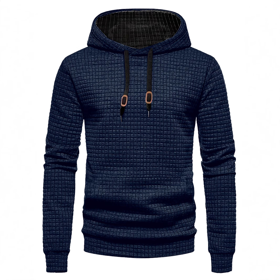 Men's Jacquard Hoodie Sweatshirt with Drawstring - Casual Spring/Autumn NDF-00015