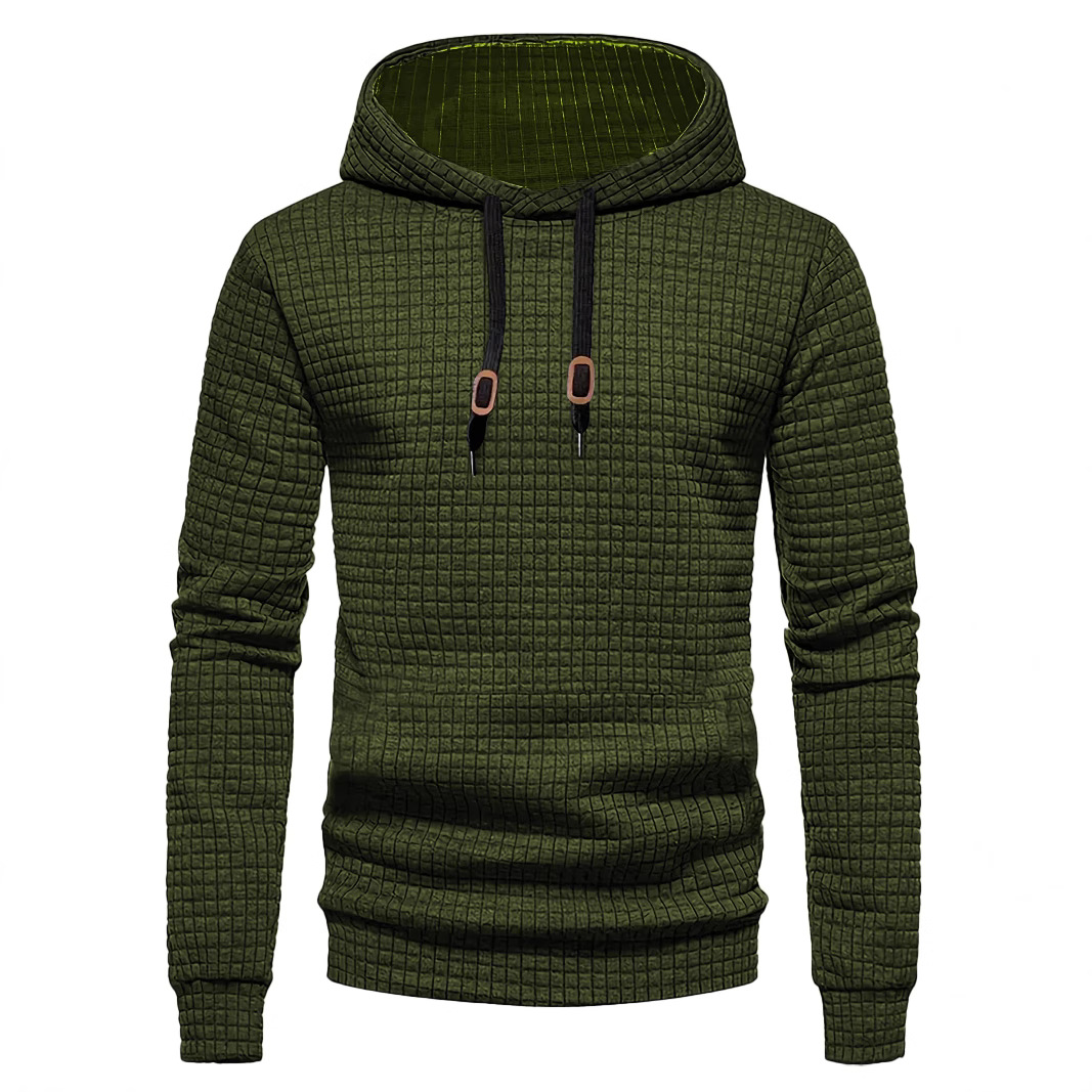Men's Jacquard Hoodie Sweatshirt with Drawstring - Casual Spring/Autumn NDF-00015