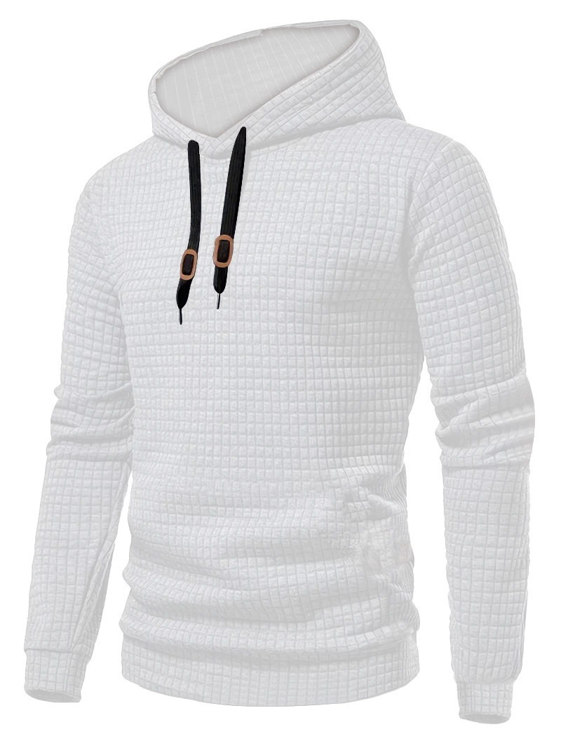 Men's Jacquard Hoodie Sweatshirt with Drawstring - Casual Spring/Autumn NDF-00015