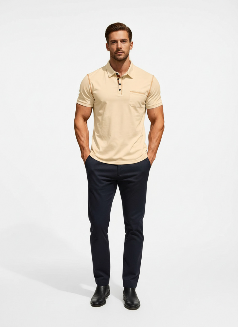 Men's Casual Polo Shirt Summer Short Sleeve Sports Top NDF-00017