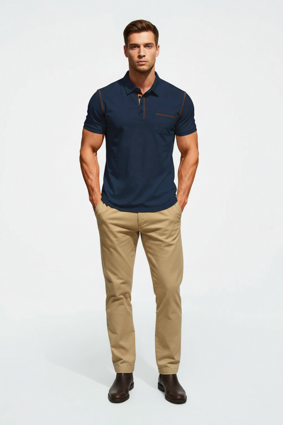 Men's Casual Polo Shirt Summer Short Sleeve Sports Top NDF-00017