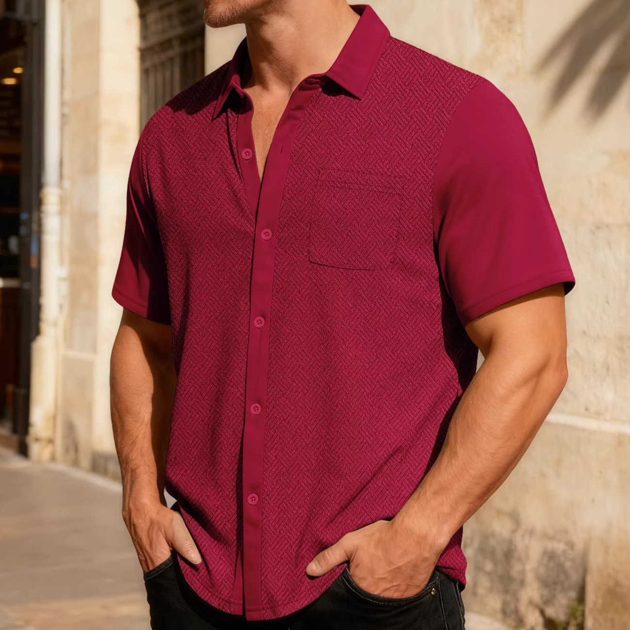 Linen Knit Polo Shirt - Breathable Summer Cardigan NDF-00050