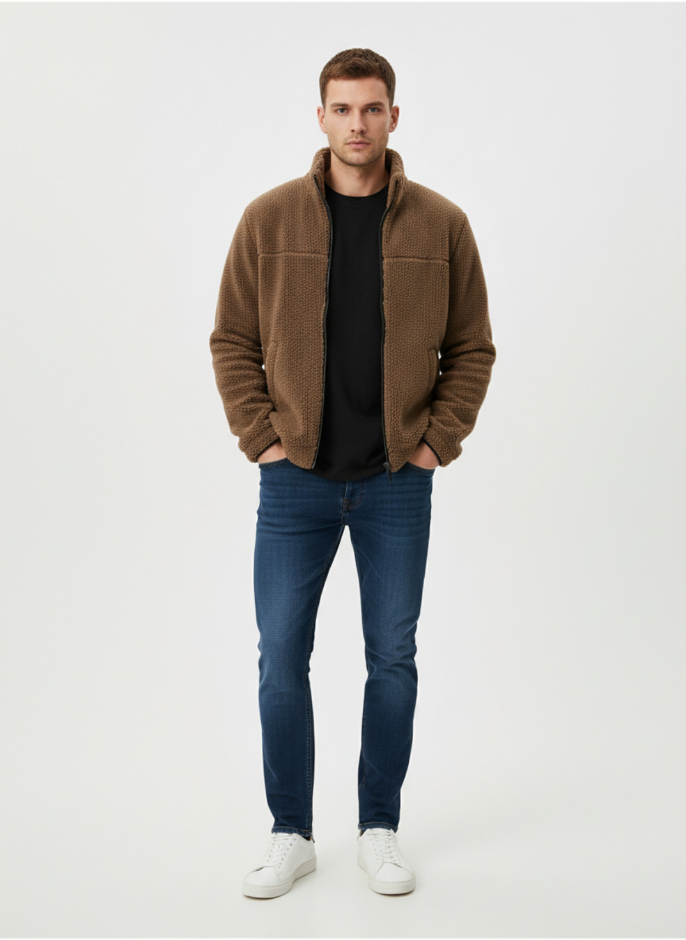 Polar Fleece Couple Jacket Soft Zipper Loose Fit NDF-00013