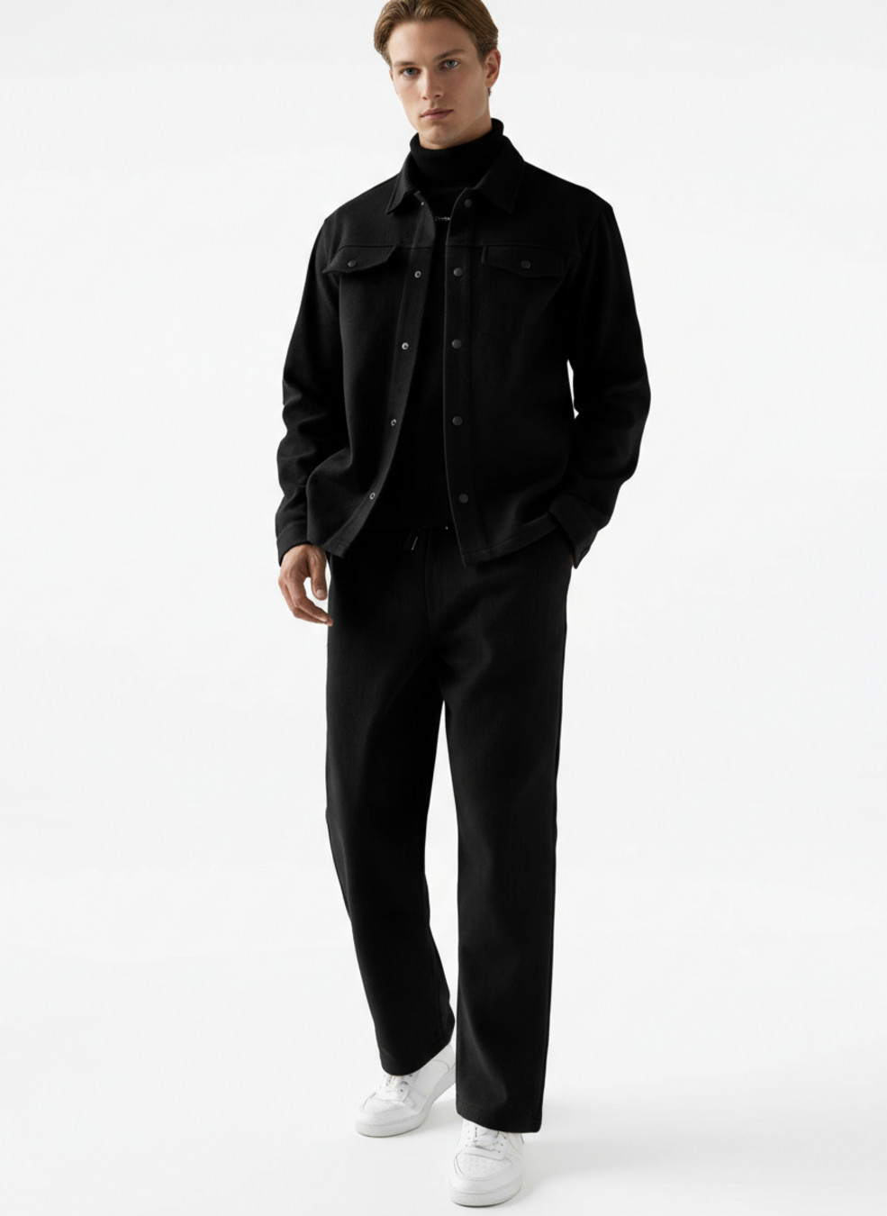 Men's Blazer Pant Suit Set Long Sleeve Lapel Cardigan Loose Fit NDF-00053