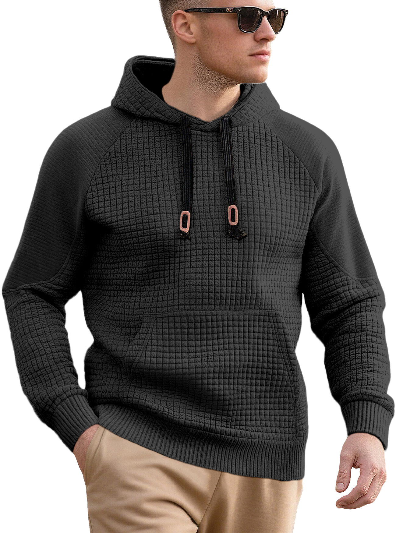 Men's Jacquard Hoodie Sweatshirt Long Sleeve Casual Pullover NDF-00018