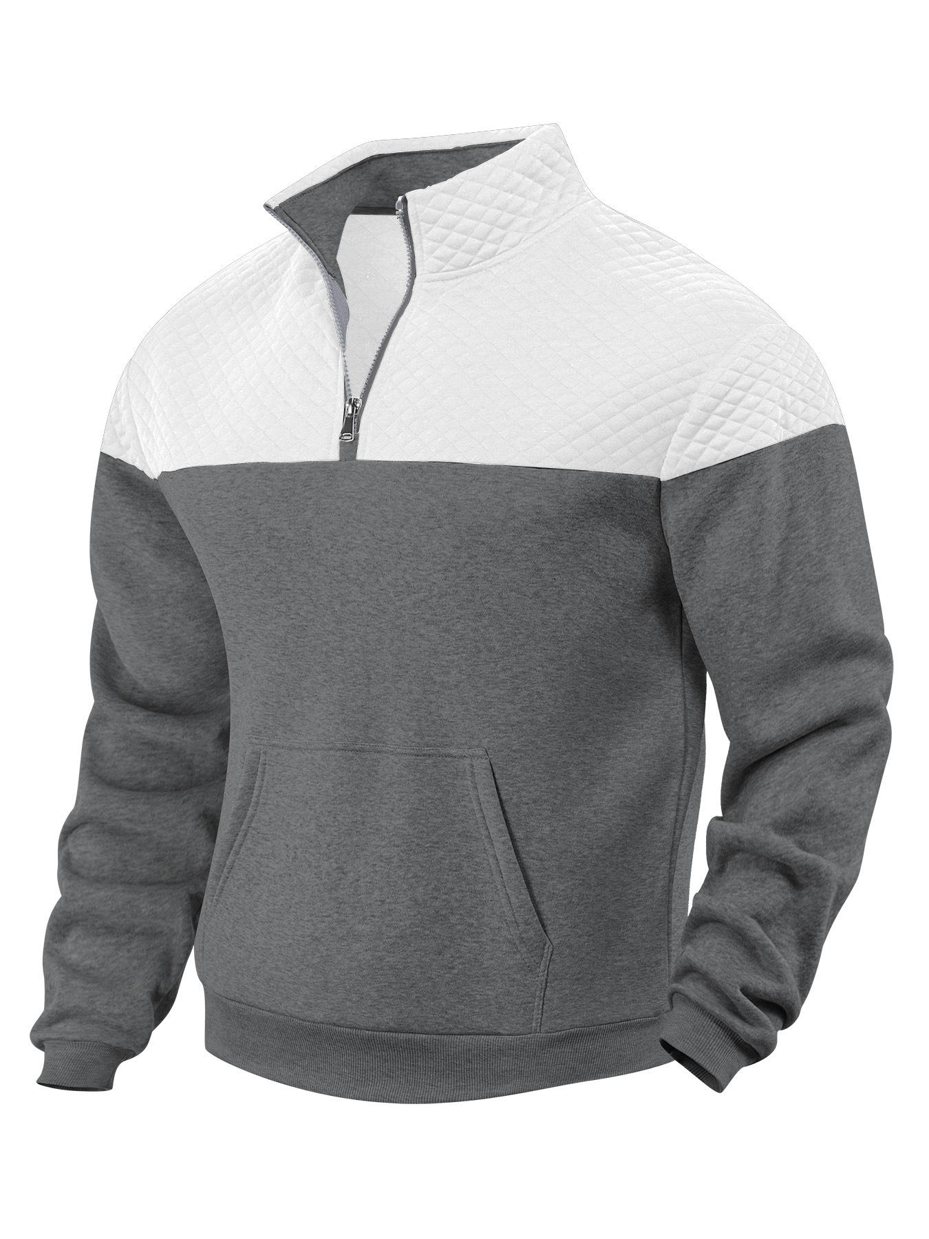Fleece Color Block Half Zip Pullover Outdoor Hoodie NDF-00019