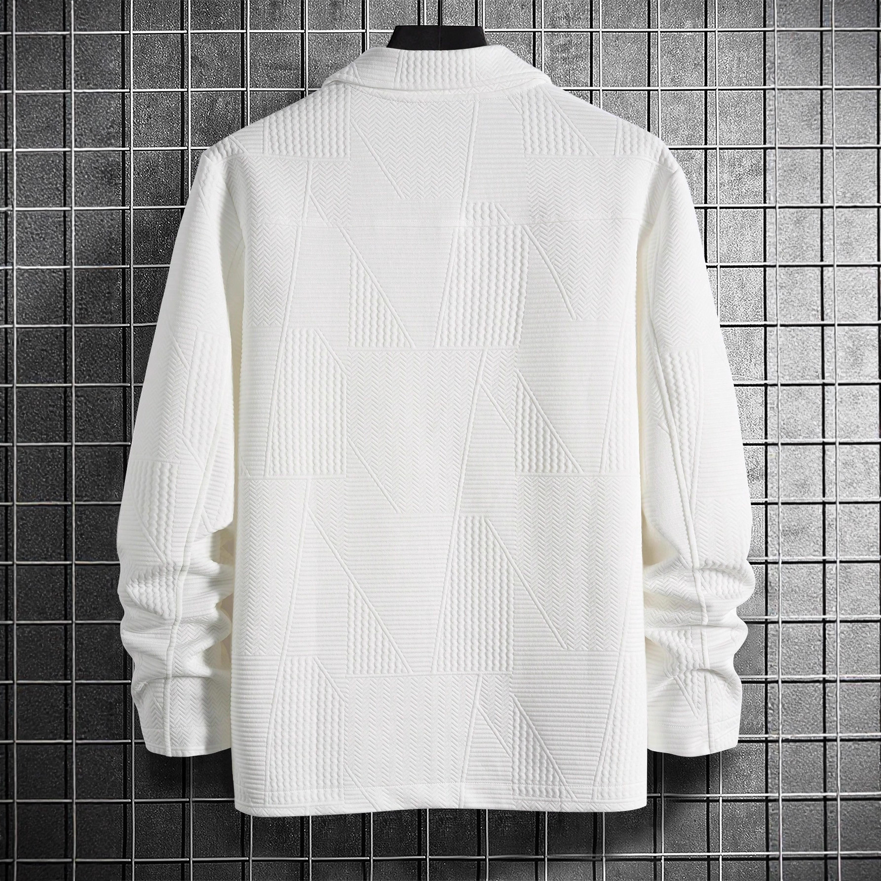 Woven Jacquard Casual Jacket Solid Color Lapel Outwear NDF-00015