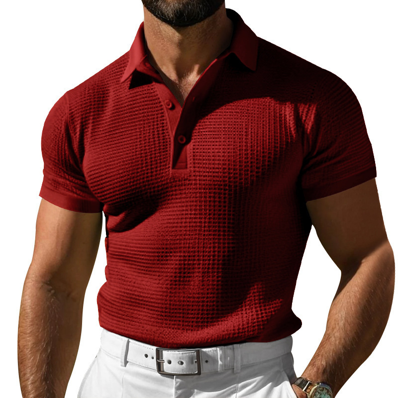 Men's Solid Color Polo Shirt Contrast Collar Short Sleeve NDF-00023