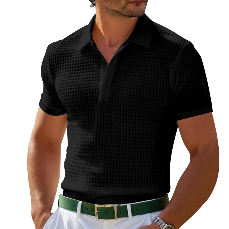 Men's Solid Color Polo Shirt Contrast Collar Short Sleeve NDF-00023