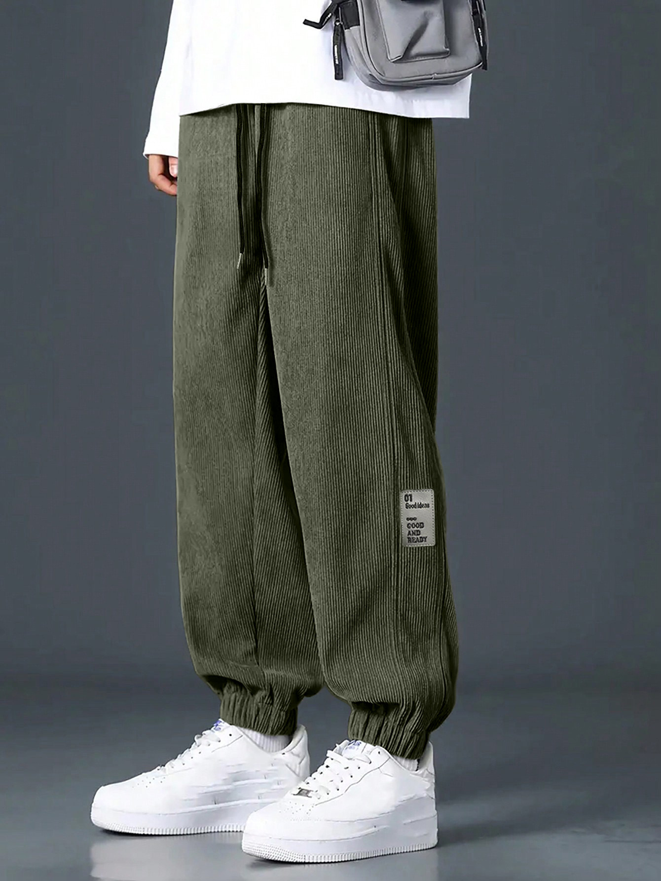 Corduroy Relaxed Fit Straight Leg Cargo Pants for Men NDF-00020