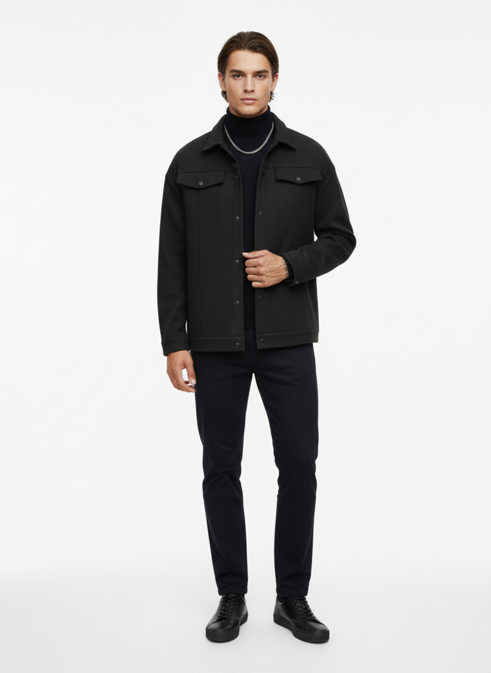 Wool Blend Men's Casual Business Jacket Fall Winter NDF-00017