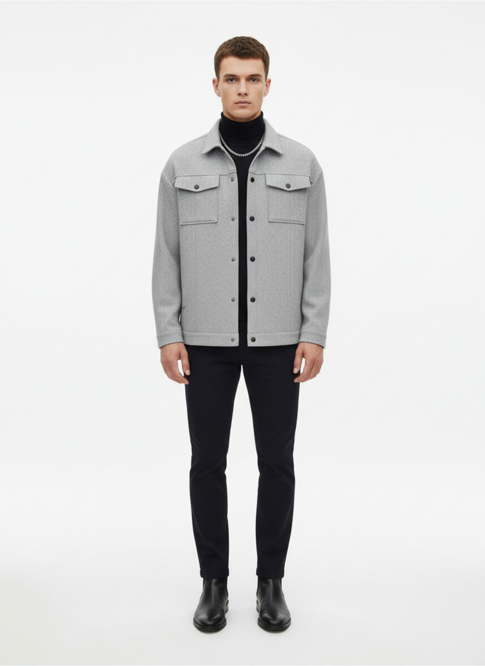 Wool Blend Men's Casual Business Jacket Fall Winter NDF-00017