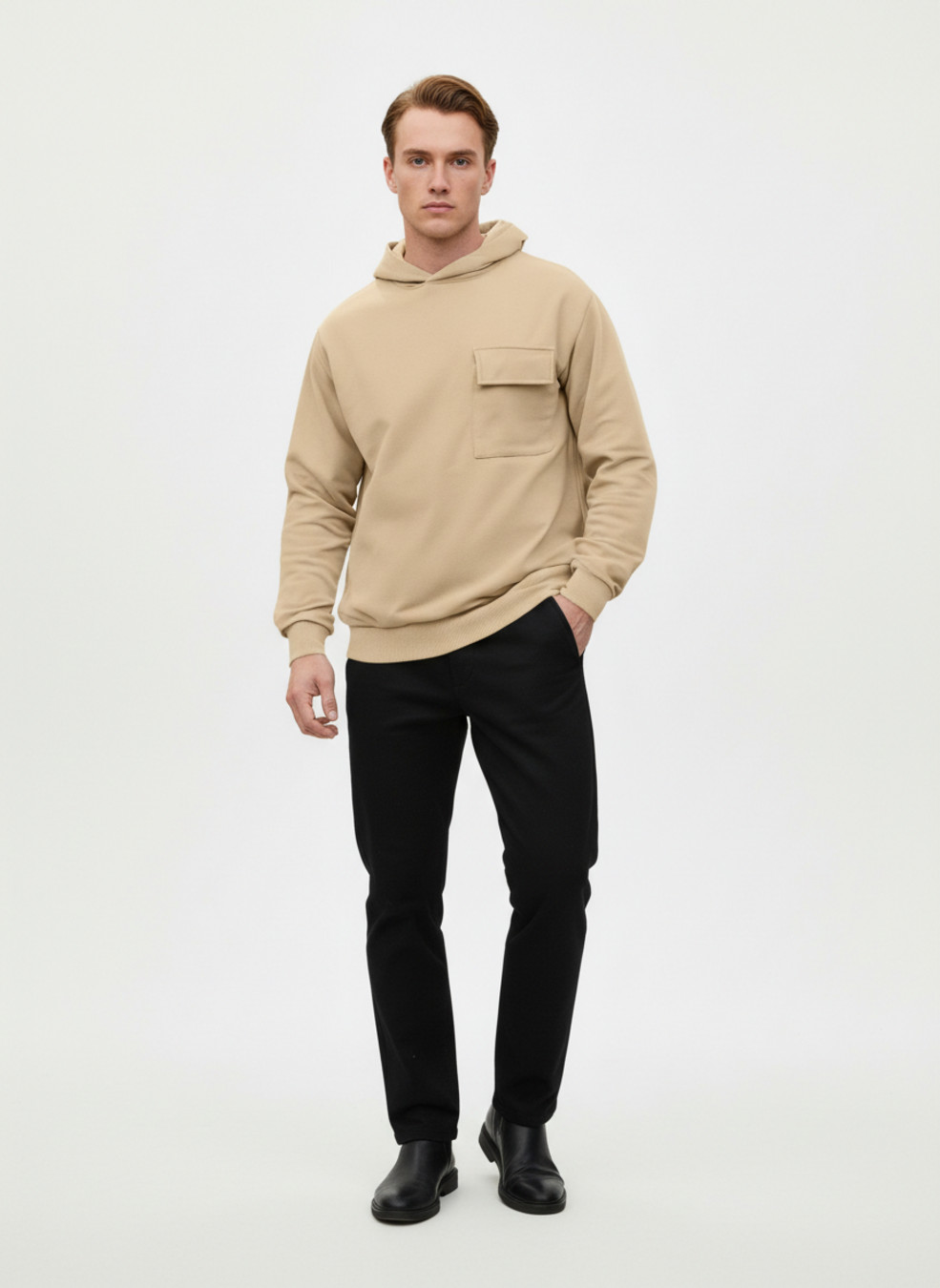 Fleece Pullover Hoodie - Men's Casual Trendy Sweatshirt NDF-00023