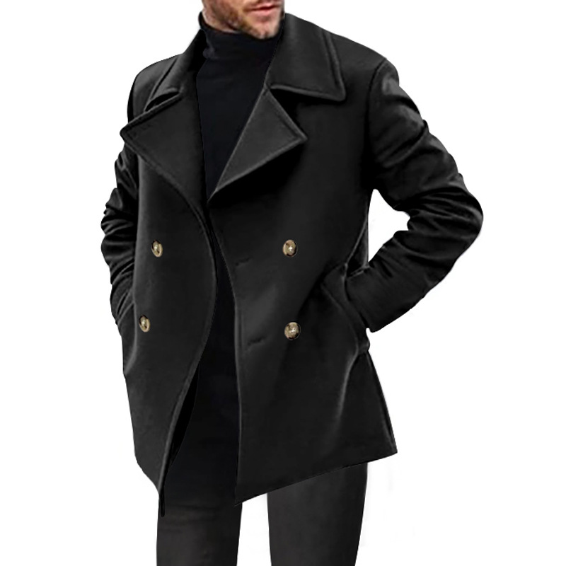 Men's Trench Coat Spring Autumn Overcoat Mid-Length Casual Jacket NDF-00001