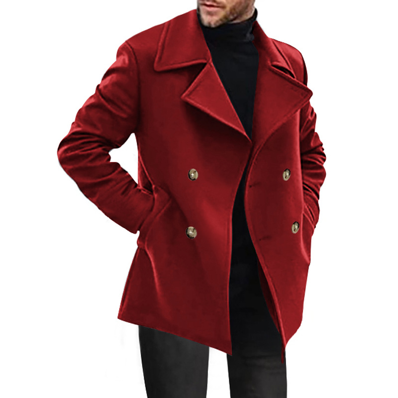 Men's Trench Coat Spring Autumn Overcoat Mid-Length Casual Jacket NDF-00001