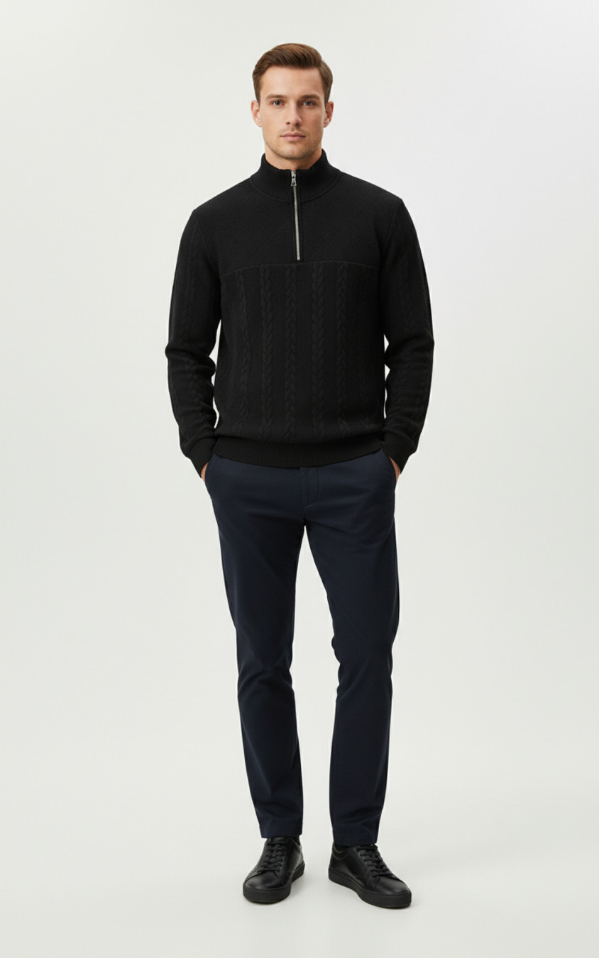 Retro Knit Pullover Sweatshirt - American Style, Relaxed Fit NDF-00027