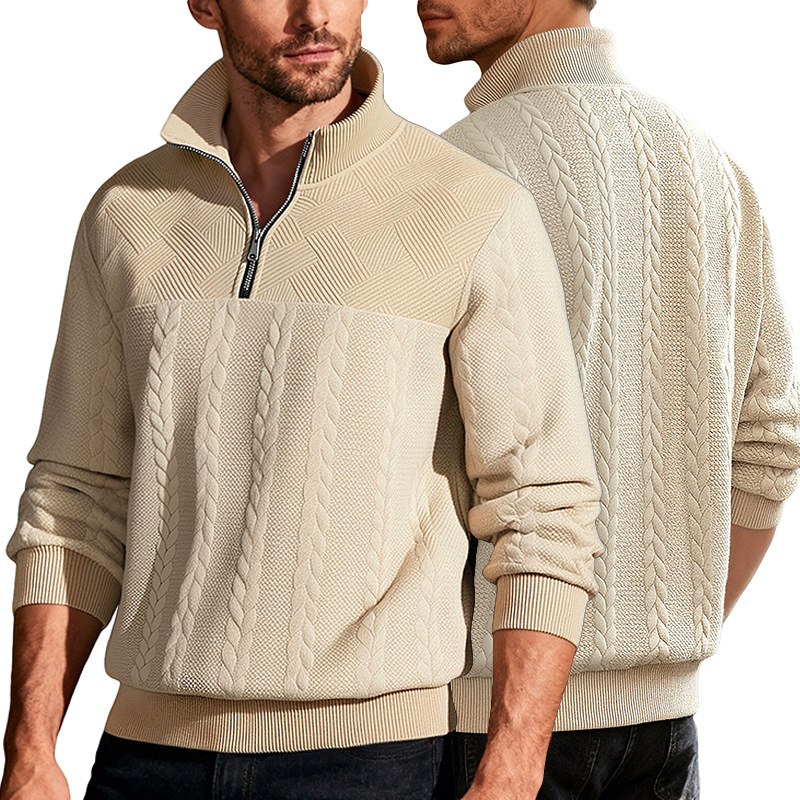 Retro Knit Pullover Sweatshirt - American Style, Relaxed Fit NDF-00027