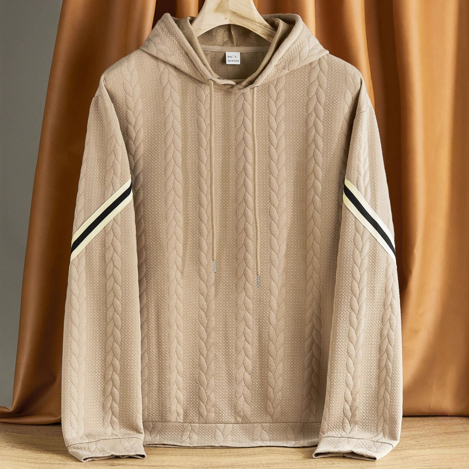 Men's Lightweight Hoodie Jacquard Pullover Sweatshirt Casual Athletic Commute NDF-00028