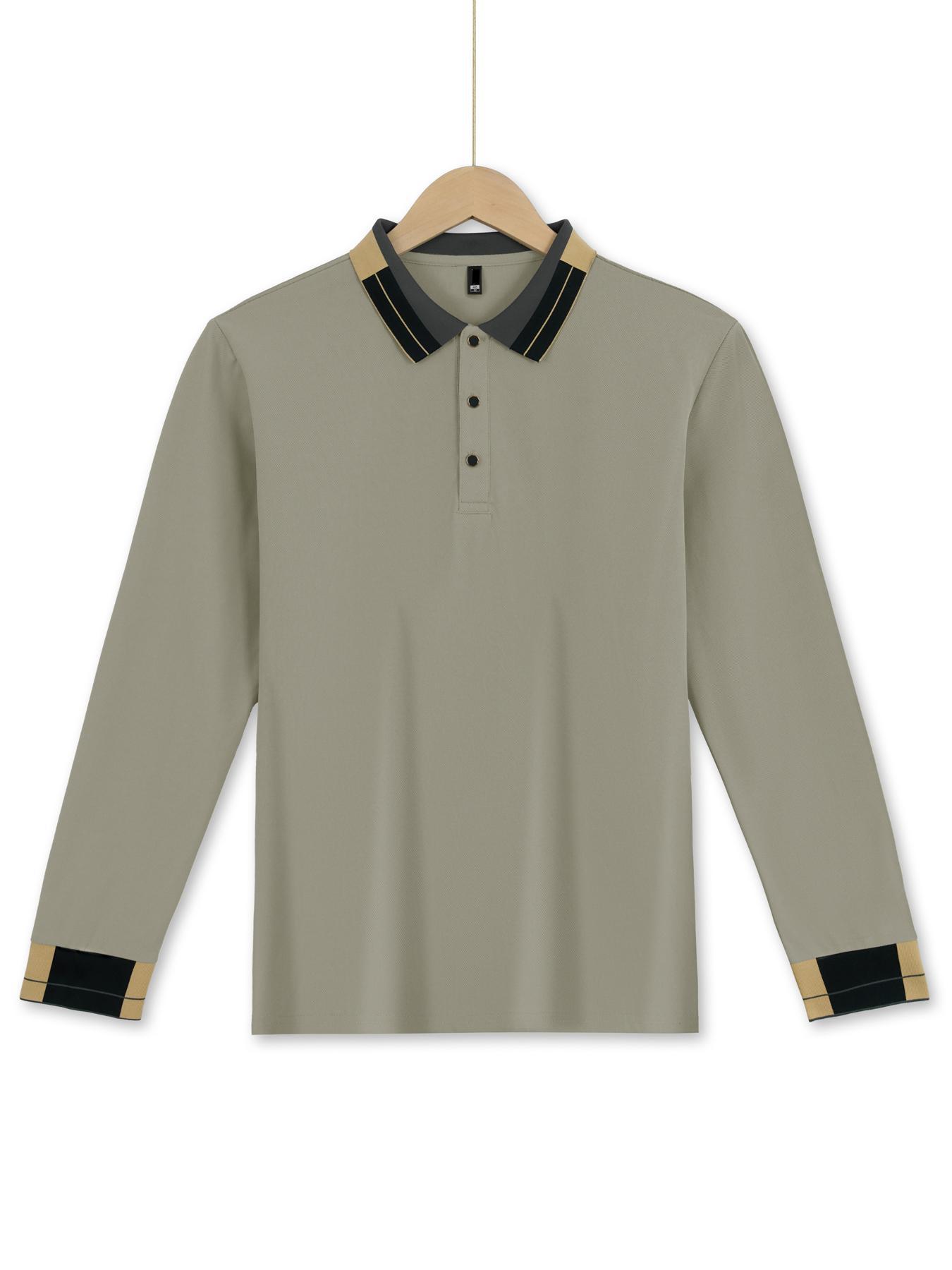 Cotton Waffle Knit Long Sleeve Polo Shirt Button Down Casual Fit NDF-00024