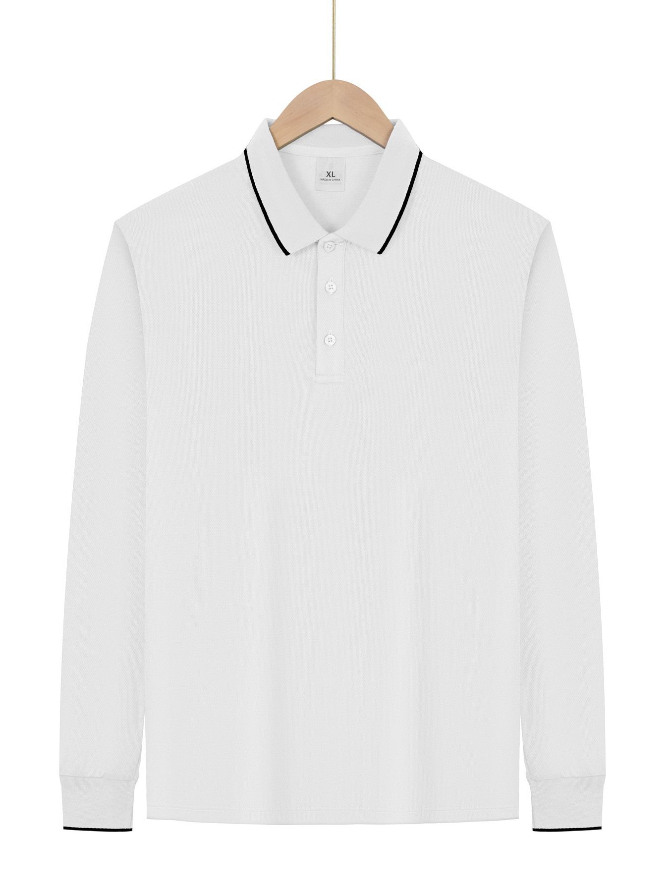 Casual Men's Long Sleeve Polo Shirt - Lightweight Solid Color NDF-00026