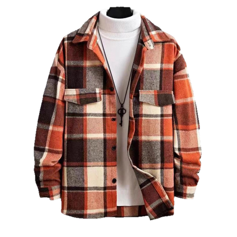 Plaid Flannel Shirt Men Long Sleeve Button Down Casual NDF-00057